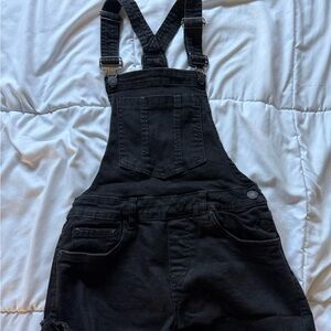 Black Denim Overalls